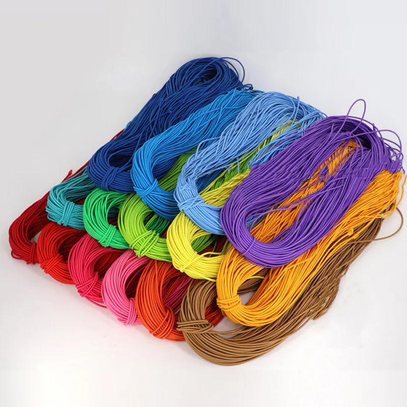 

2.5mm Colorful High-Quality Elastic Band Round Elastic Rope Rubber Band String Cord Elastic Line DIY Sewing craft Jewelry Wh