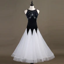 2019 New Ballroom Waltz Dance Dress Lady's Elegant Sleeveless Dancing Costume Women Ballroom Competition Dance Dresses ballroom dance costume sexy senior stones tassel sleevesless ballroom dance dress for women ballroom dance competition dresses