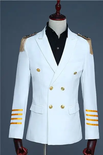 Мужской двубортный костюм в английском стиле с кисточками Epaulet формальные