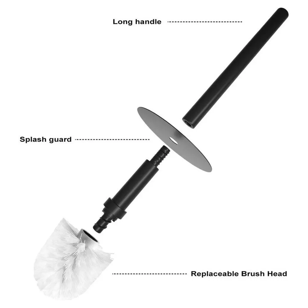 Держатель для туалетной щетки набор для унитаза щетка с держателем черная для ванных комнат современный дизайн туалетных щеток с крышкой длинные щетки