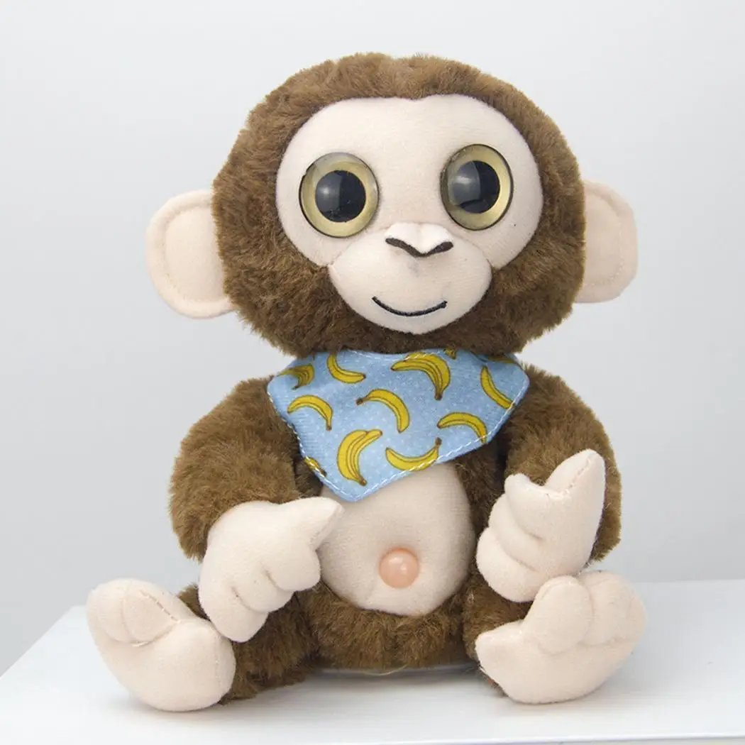Креативный мимикрический питомец говорящая обезьяна повторяет то, что вы говорите электронная плюшевая игрушка милый Kawaii мягкий сон подарок на день рождения - Цвет: dark brown type 1