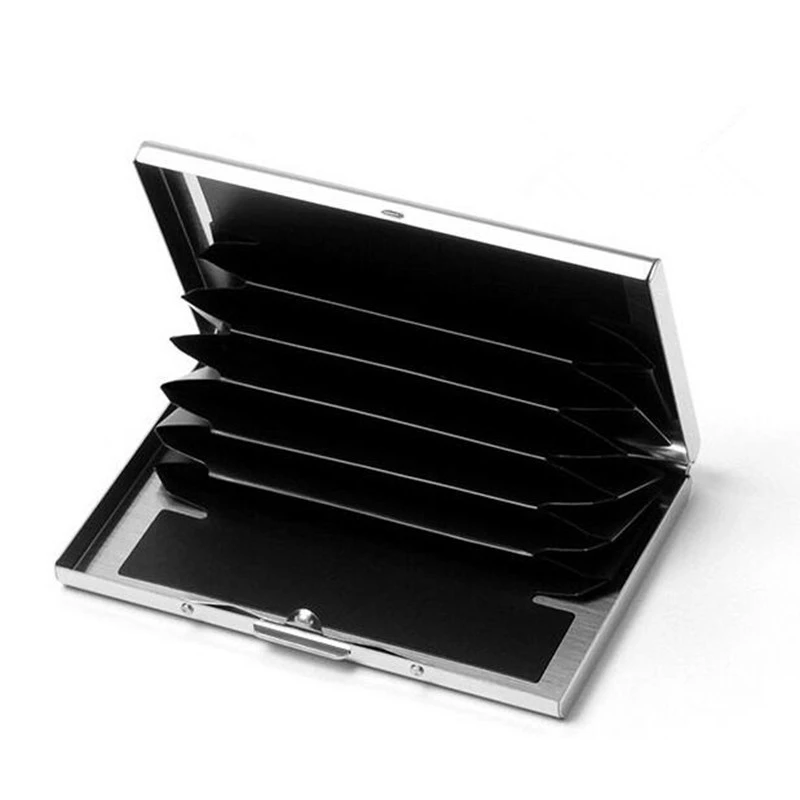 PURDORED 1 pc Slim Business Men's Card Pack Business Card Case Stainless Steel Card Box Credit Card Holder Dropshipping