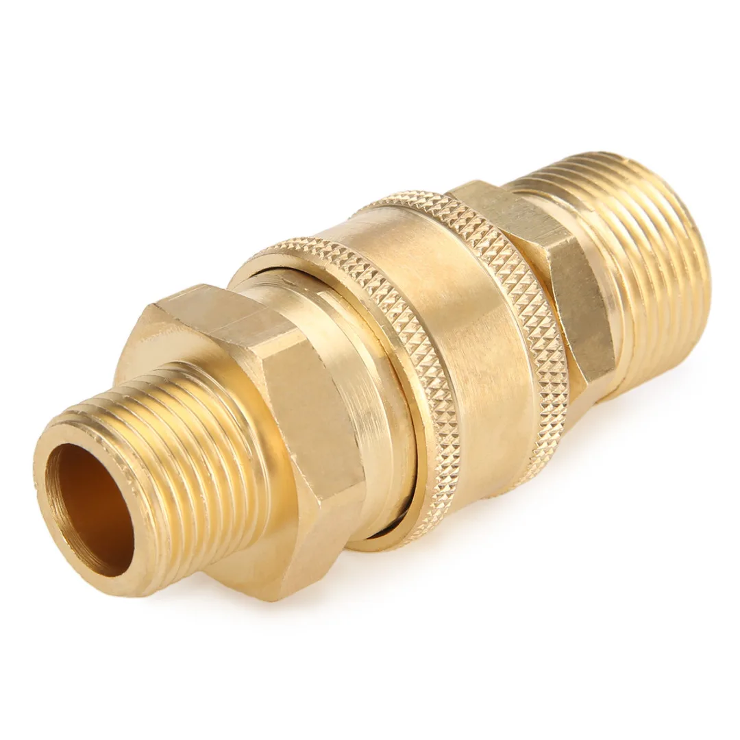 1 Pair Brass Quick Couplers 3/8" M22 Quick Release Pressure Washer Adapter Connector Coupling 14.8MM For Garden Joints