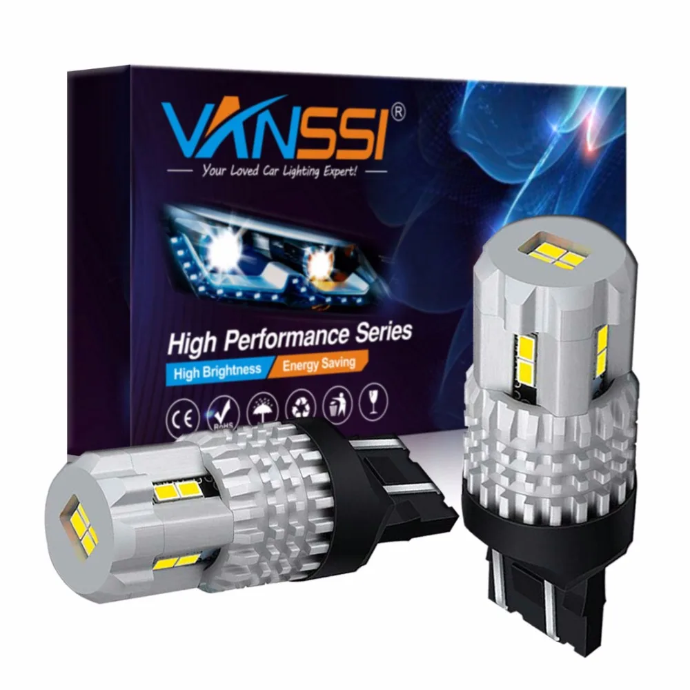 

2x 7443 7444 T20 W21/5W LED Light Bulbs Extremely Bright 3020 Chips 12LEDs, 6000K White,VANSSI,DC12-24V,1 Year Warranty