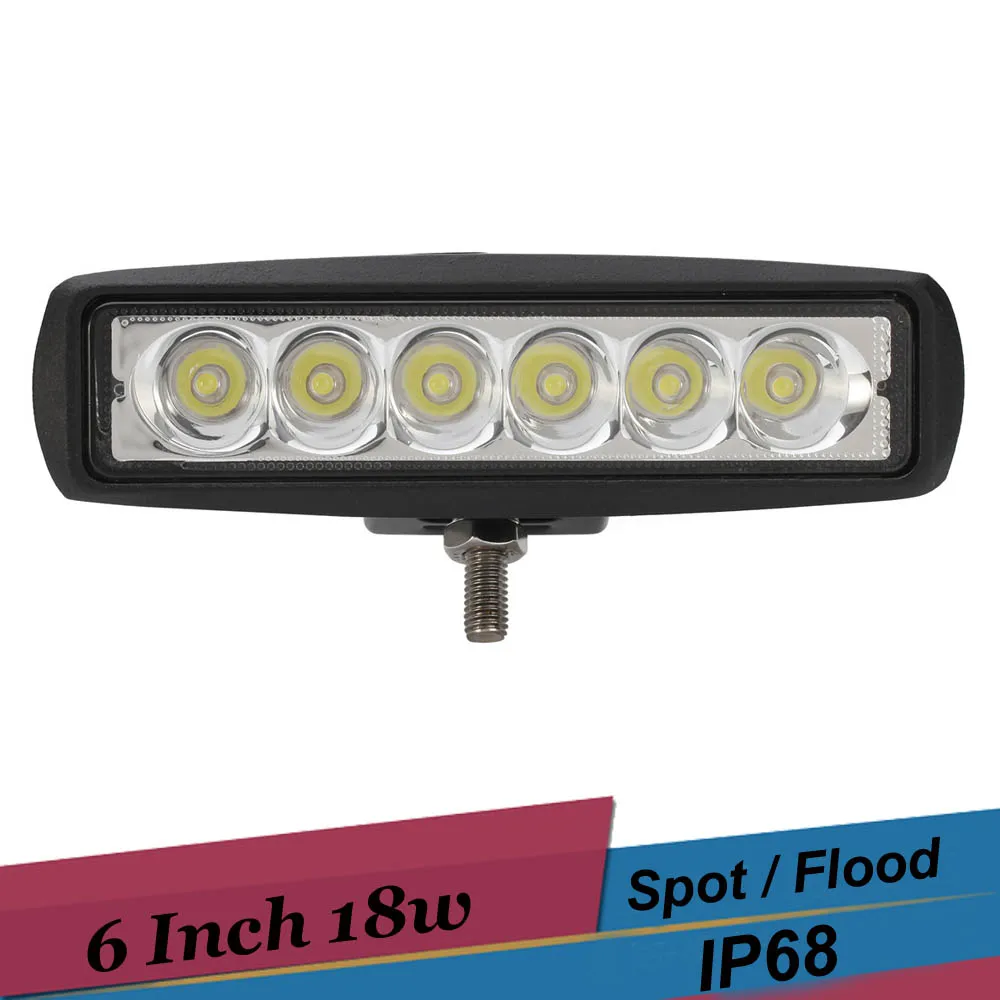18W Offroad LED Bar Spot Flood led Work Light 6 inch Car Reverse Light