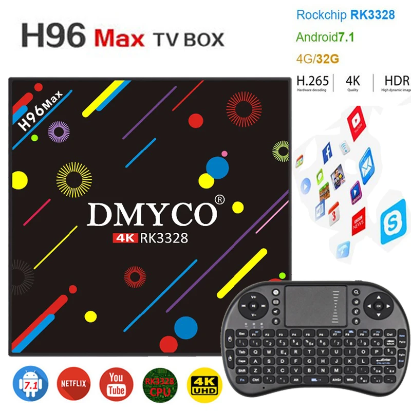 

2018 DMYCO H96 MAX H2 Android 7.1 Smart TV Box 4GB RAM 32GB ROM Quad Core RK3328 WiFi 2.4G/5G BT4.0 hd Media Player Set top box