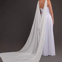 Шифоновая шаль свадебный плащ длиной 250 см в белом, слоновой кости, черном