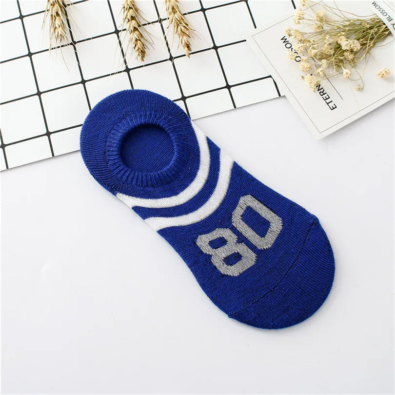  1Pair Sock Women Summer Casual Daily Comfortable Stripe Brief Cotton Sock Slippers Short Ankle Number Socks  #4F03 (11)