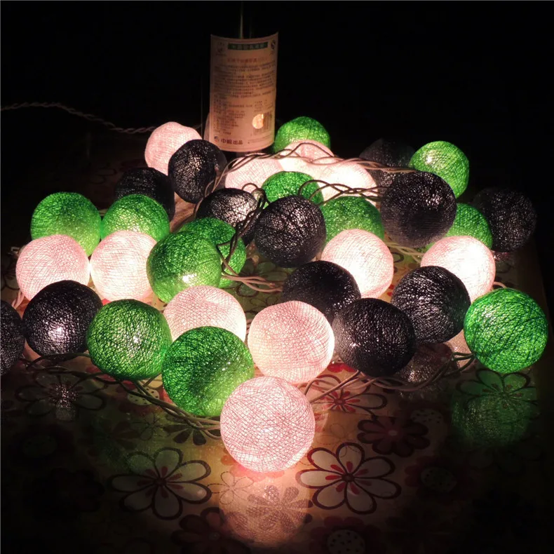 

Thailand cotton ball lamp bar wedding stage T stage decorative lantern string LED remote control flashing No. 5 color