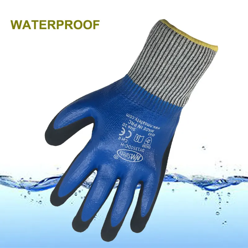 Nmsafety Waterproof Work Glove and Oil proof & Cut Resistant Multi