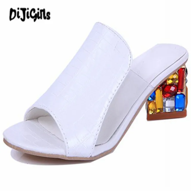 Women Sandals 2018 Ladies Summer Slippers Shoes Women high Heels Sandals Fashion Rhinestone summer shoes new