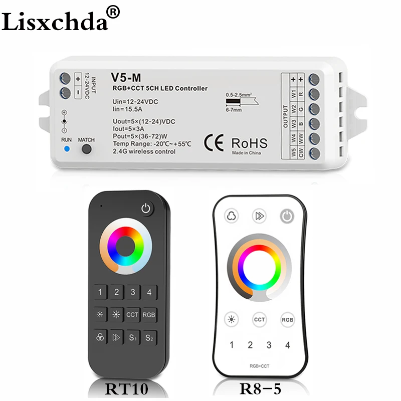 Светодиодный контроллер RGB + CCT 4 зоны беспроводной РЧ с регулируемой яркостью для