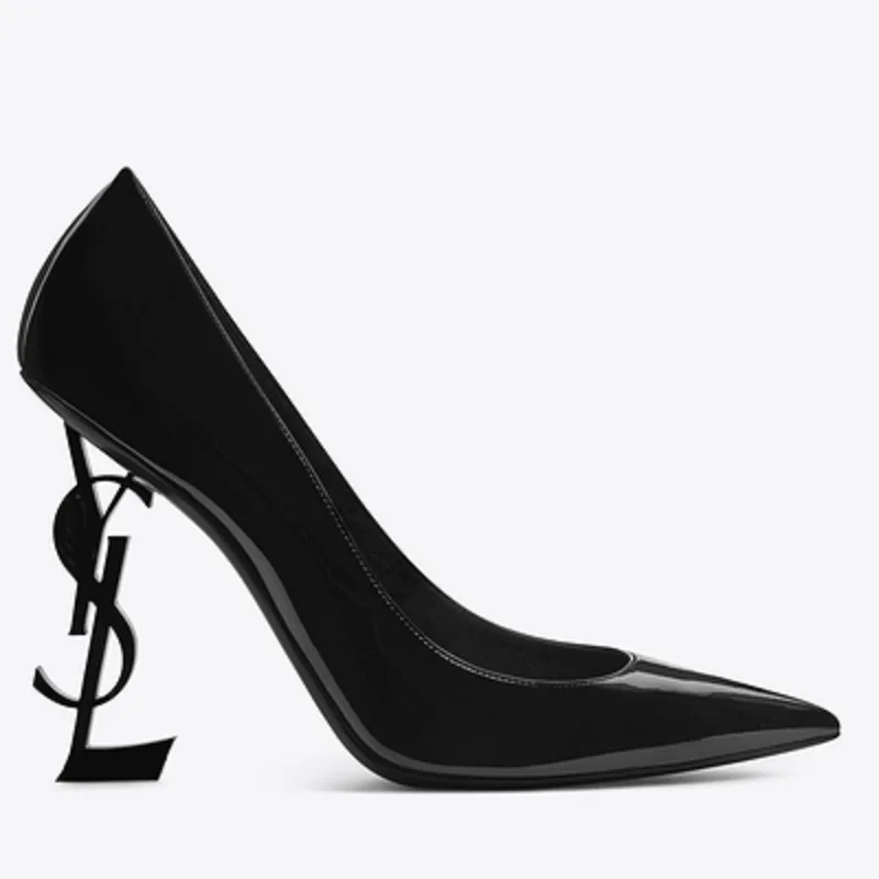 

2019 new black fine cat with letters leather high heels sexy super high heel shallow mouth pointed new trend women's shoes