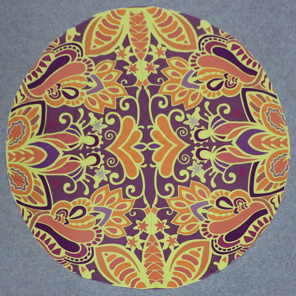Swimming Towels Boho Printing Round Bath Beach Towel Mat Portable Sand Towel Tapestry Summer Swimming Sunbath Microfiber Blanket