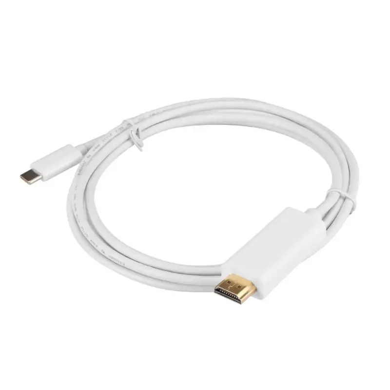 Белый 1.8 м Тип C к HDMI Кабель-адаптер данных HDMI 4 К видео картинки кабель передачи шнур Провода линии Конвертор адаптер для Тетрадь - Цвет: Белый