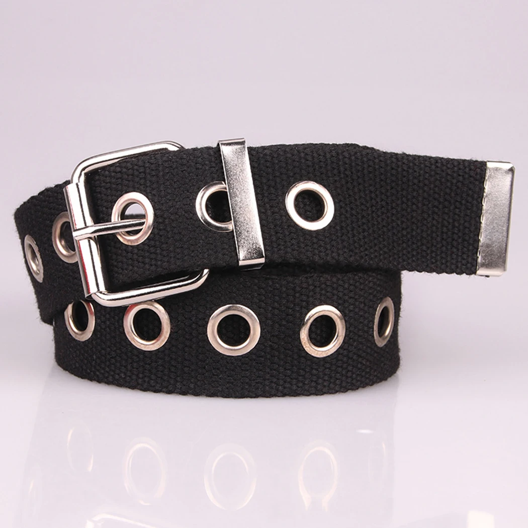 Fashion Elastic Canvas Wide Belts Women 2018 Waist Belt Harness Metal