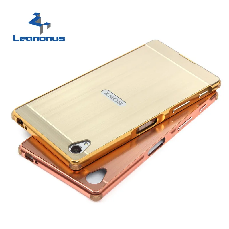 

Brushed Mirror Back Cover Case&Plating Aluminum Metal Frame Anti-knock Phone Case For Sony Xperia Z1 Z2 Z3 Z4 Z5 Premium Housing