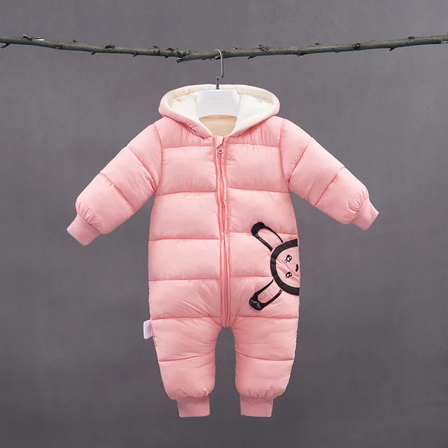 Г., весенне-зимний комбинезон для новорожденных, зимний комбинезон, зимняя одежда, пальто теплый комбинезон для мальчиков, хлопок, одежда для девочек Боди для детей от 0 до 18 месяцев - Цвет: pink