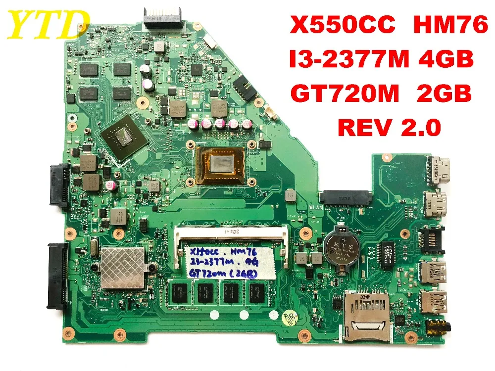  Original for ASUS X550CC laptop motherboard X550CC HM76 I3-2377M 4GB GT720M 2GB REV 2.0 tested good