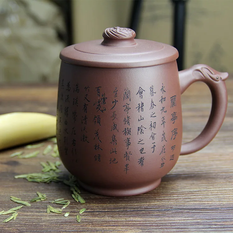 

Tea Cup Chinese Traditional Large Purple Sand Porcelain Teapot Grit Home Office Supplies Drinkware with Gifts