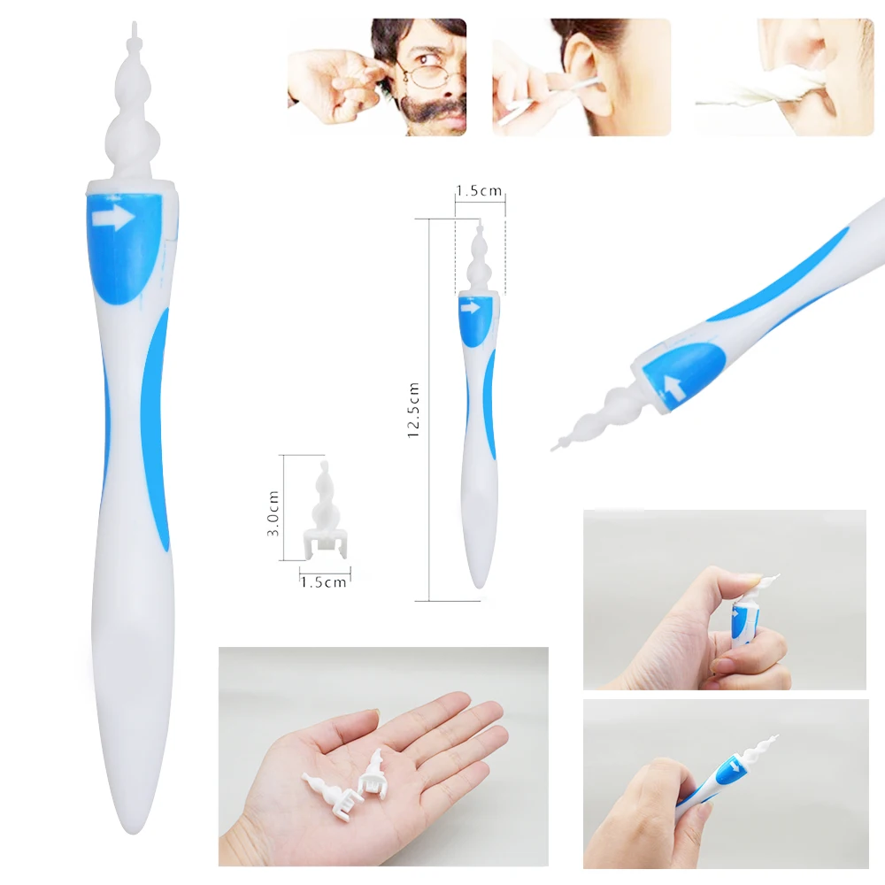 

Ear Care 16 Tips Ear Cleaner Earpick Swab Easy Earwax Removal Soft Spiral Cleaner Prevent Ear-pick Clean Tools Dropshipping D321