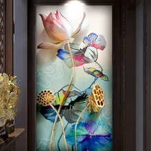 Индивидуальный размер, 3D оконная стеклянная пленка, дверная наклейка s, Современная наклейка, художественная, непрозрачная, самоклеющаяся или статическая, цепляется лотосом