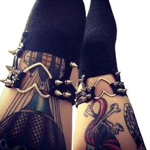 Лидер продаж Модные Косплэй пикантные туфли-лодочки для свиданий в форме сердца подвязка с шипами и заклепками в стиле Панк гот, Харадзюку основной подвязки нога c логотипом отличный подарок для женщин