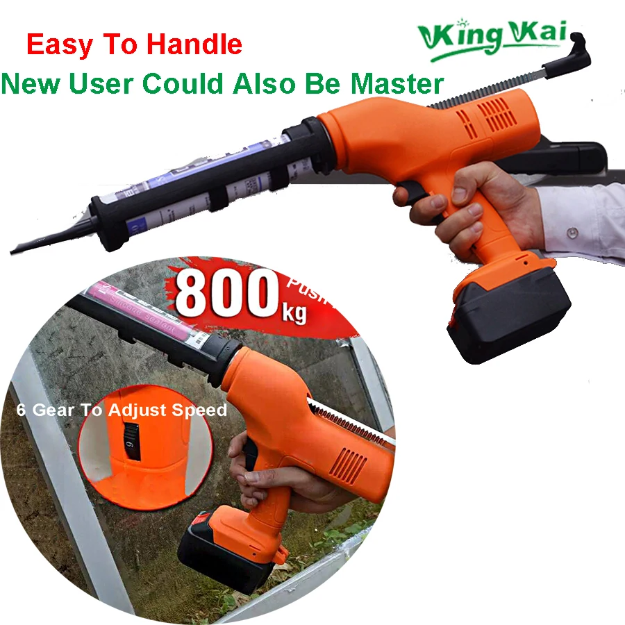KK 21V 18000mah Lithium Battery Window Wall Electric Cordless Glass Glue Gun Machine For House Decoration