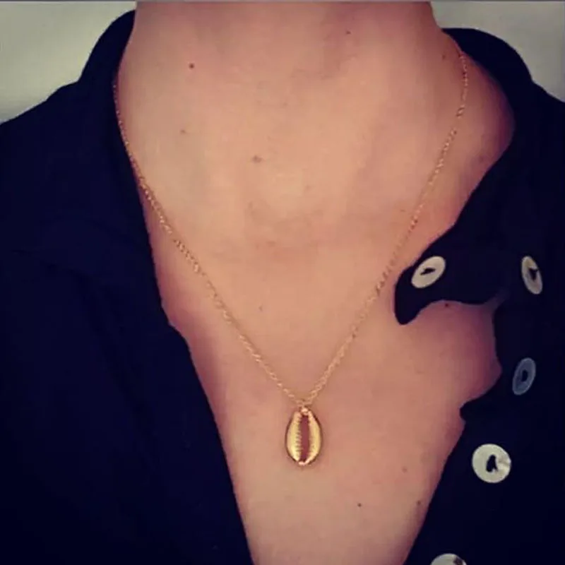 Gold Silver colorShell Pendants&ampNecklaces For Women Summer Beach Bohemia Simple Chic Cowrie Necklace Fashion Jewelry Accessories |