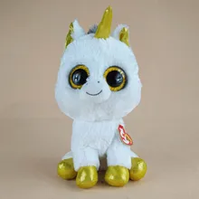 22cm Large Kawaii Ty Beanie Boos Big Eyes White Unicorn Plush Soft Stuffed Animals Toys For