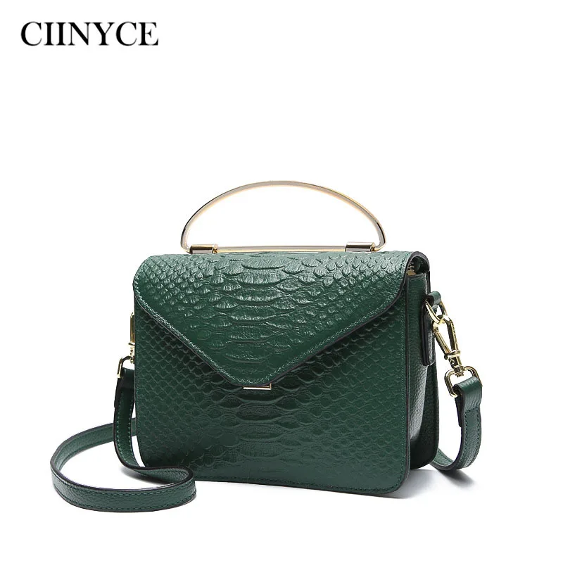 

Women Shoulder Handbags Genuine Cow Leather Female Clutch Ladies Green Bag Messenger Soft Cross Body 2019 Spring Pocket