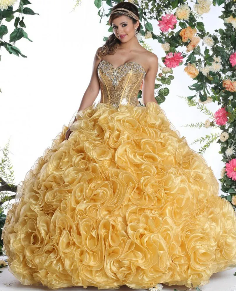 New Gold 2017 Ball Gown Quinceanera Dresses With Jacket Sweet 16 Year Princess Dresses For 15 Years Vestidos De 15 Anos