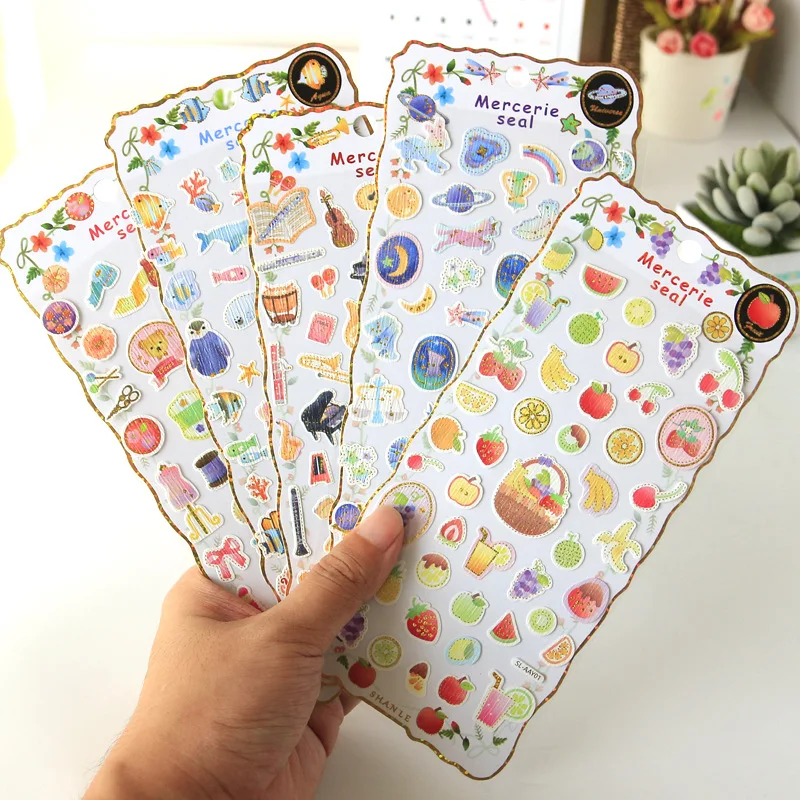 

1 pcs Kawaii Stationery Stickers embroidery Diary Planner Decorative Mobile Stickers Scrapbooking DIY Craft Stickers