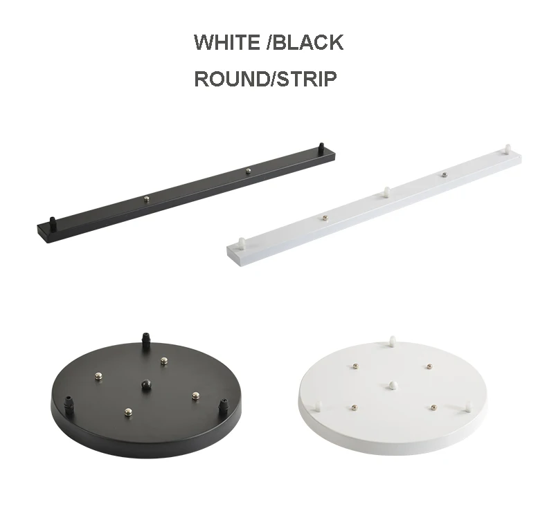 

SETTEMBER Modern Ceiling Light Fixtures 3-Lights Round Strip Metal Ceiling Plate