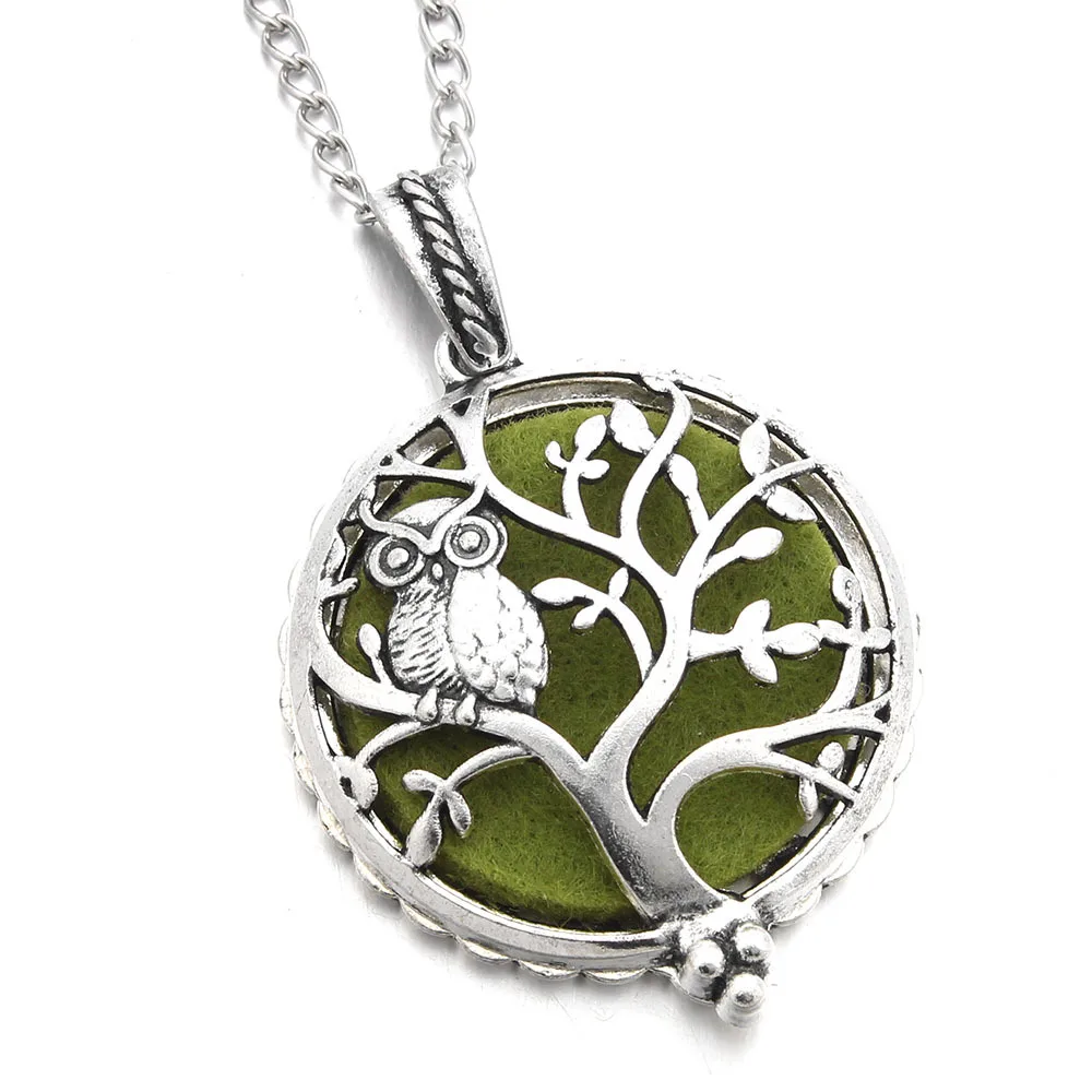 Buy Aromatherapy Necklace Silver Color with Tree of