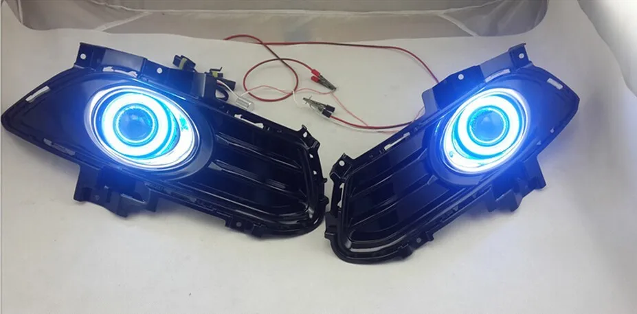 EOsuns УДАРА Ангел глаз светодиодные противотуманные фары светильник DRL +