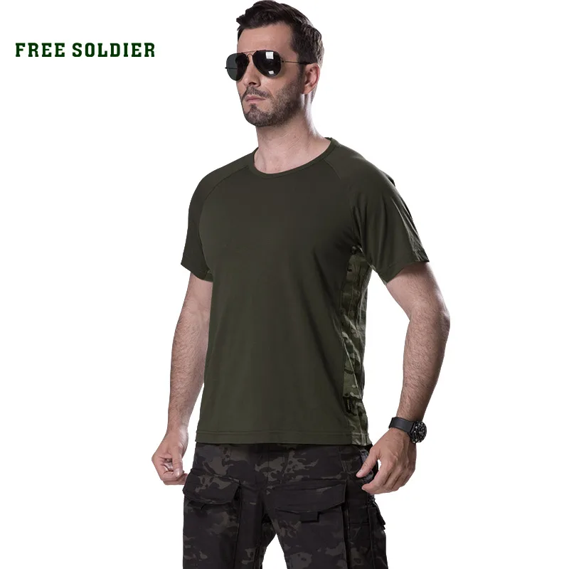 

FREE SOLDIER outdoor sports hiking tactical military men short T-shirt light breathable summer shirt for camping climbing