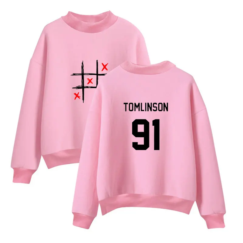 BTS England Singer Louis Tomlinson 91 Print Hoodie Sweatshirt Women Female Fans Turtleneck Capless Sweatshirt Clothes