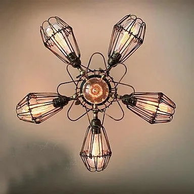

240W Retro Loft Style Industrial Vintage Ceiling Lamp With 6 Lights For Home Lighting Luminarias Edison Para Sala