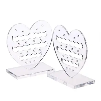

JOCESTYLE 2pcs/Lot Clear Plexiglass Jewelry Display Holder Earrings Storage Holder Clear Plexiglass Heart Pattern Rack for Ear