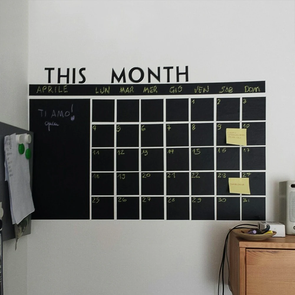 Hot New Home Office Decor Pvc Chalk Board Blackboard Monthly Hot New Home Office Decor Pvc Chalk Board Blackboard Monthly Calendar Wall Sticker In Stickers From Garden On Aliexpress