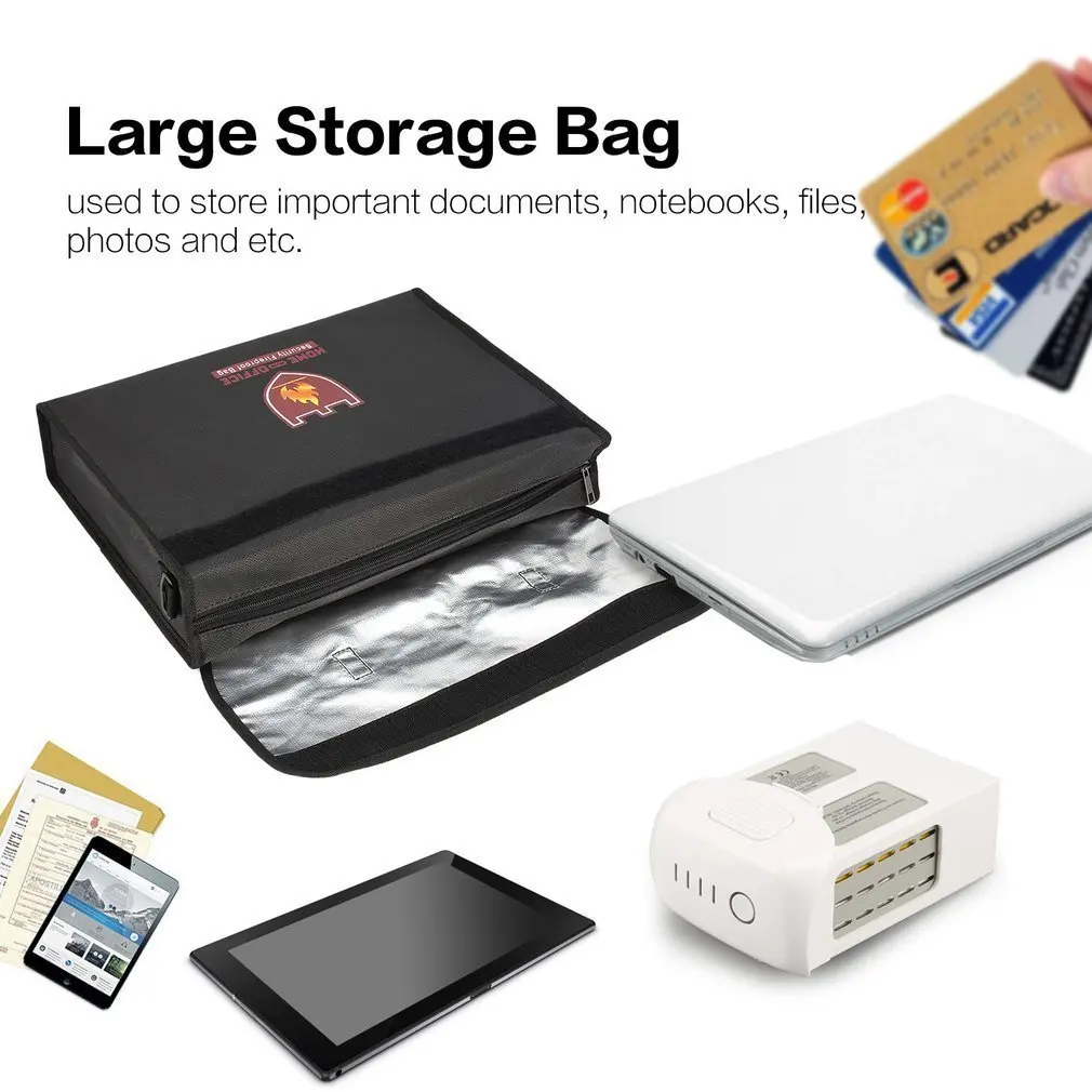 

Battery Safe Bag Explosion-proof Folder Security Fireproof Bag Bank Storage Home Office Document File Bag Safety Guard Pouch