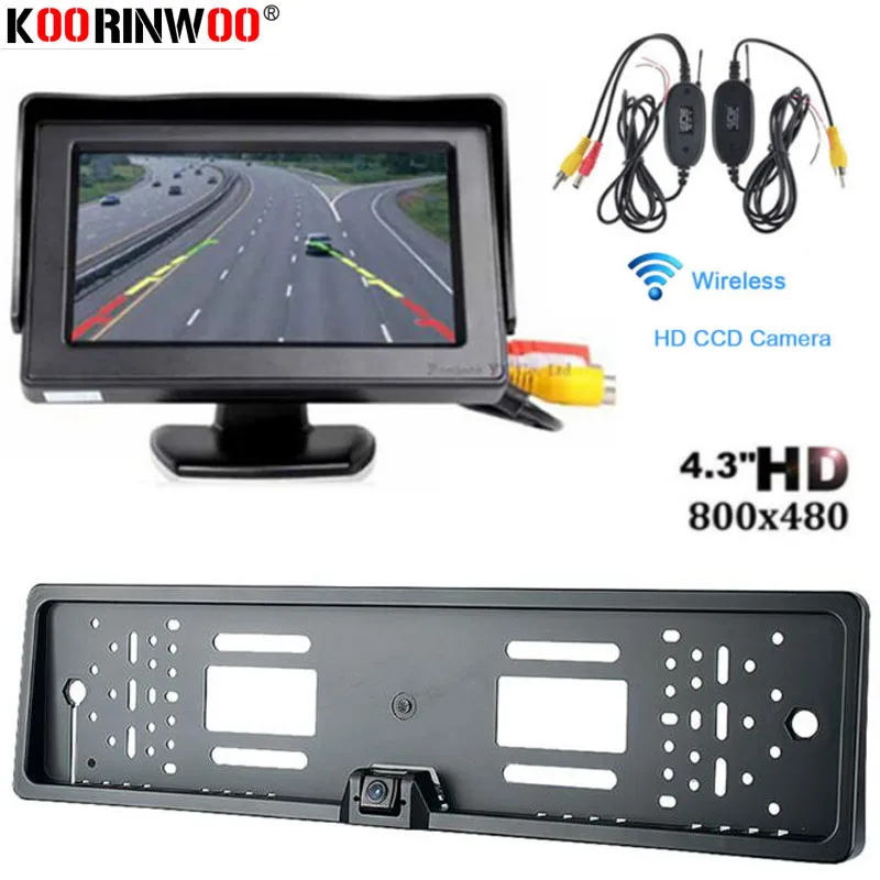 Koorinwoo камера заднего вида для номерного знака беспроводная CCD HD IP68 с цифровым