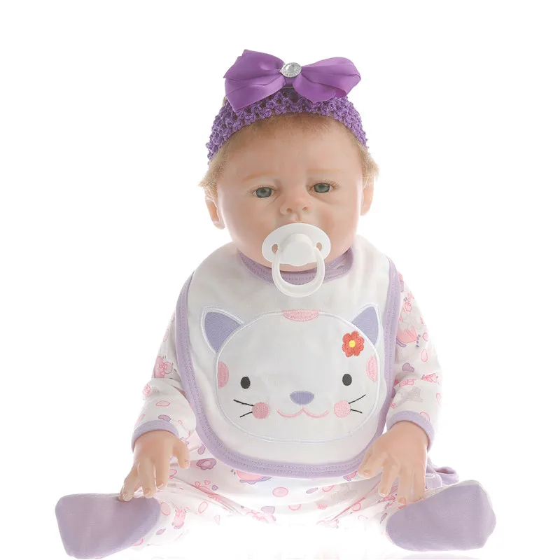 SanyDoll 20 дюймов 50 см Новая силиконовая кукла для новорожденных Красивая фиолетовая