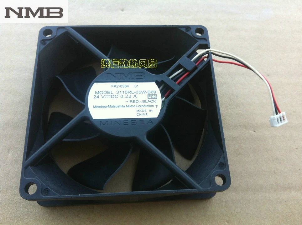 Оригинал для NMB 3110RL-05W-B69 F02 8025 80 мм 8 см DC 24V 0.22A вентилятор-инвертор сервера |