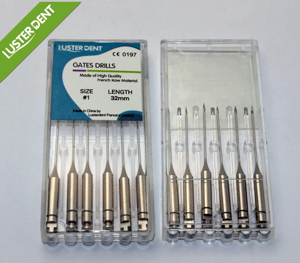 6 pcs Size 1 length 32mm Dental Gates Drills France Raw Material
