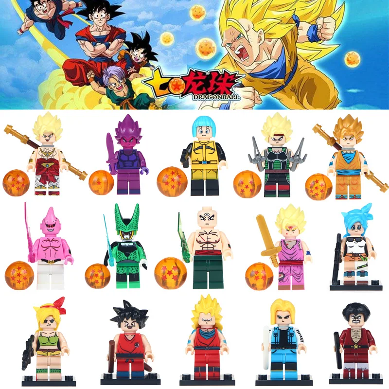 

Single Dragon Ball ZSon Gohan SS Future Trunks Android 18 Building Blocks Playmobile Dragon Children Gift Toys