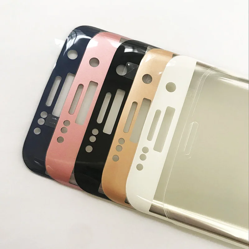 Полное покрытие экрана из закаленного стекла для samsung Galaxy S8 S6 S7 edge, полноэкранная защитная пленка, розовое, синее, Серебряное прозрачное стекло