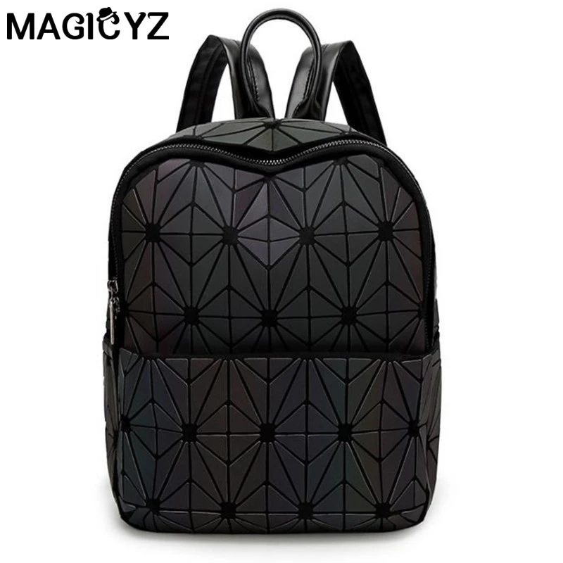 

MAGICYZ Men and women Luminous Backpack For Student Bookbag Flash Leather backpack Quality Brand Travel shoulder bag