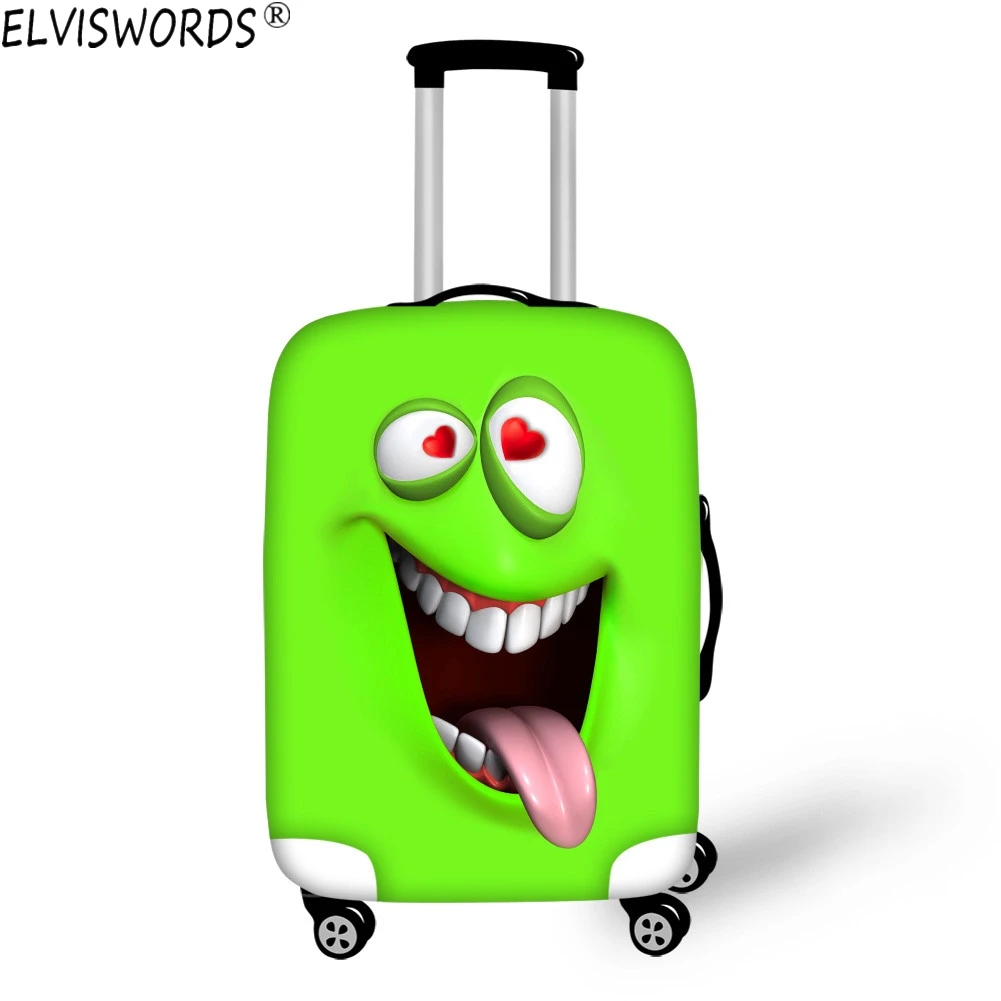 ELVISWORDS Funny 3D Emoji Face Print Luggage Cove Waterproof Bag